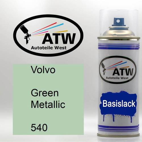 Volvo, Green Metallic, 540: 400ml Sprühdose, von ATW Autoteile West.